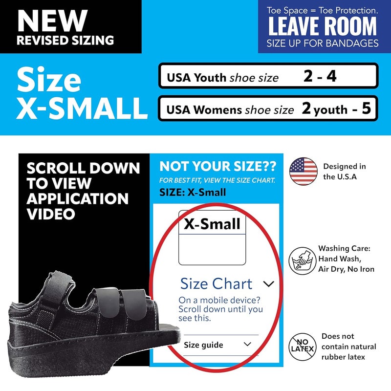 Braceapedia Wedge Post-Op Shoe, Medical Offloading Shoes for Toe Injuries, Surgical and Orthopedic Boot for Foot, Plantar Fasciitis, Bunion, Hammertoe, Broken Toe Support for Men and Women, Size XS - Image 2